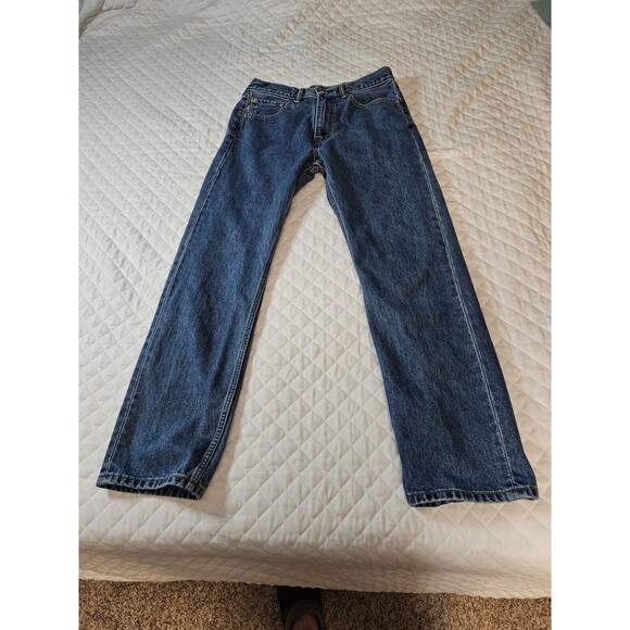 Levis Jeans Mens 505 33x32 Regular Straight Blue Denim Original - Picture 1 of 4